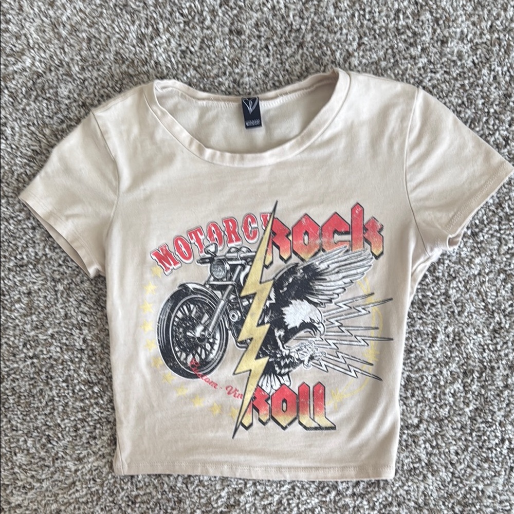 Windsor Motorcycle Rock Tee in Cream